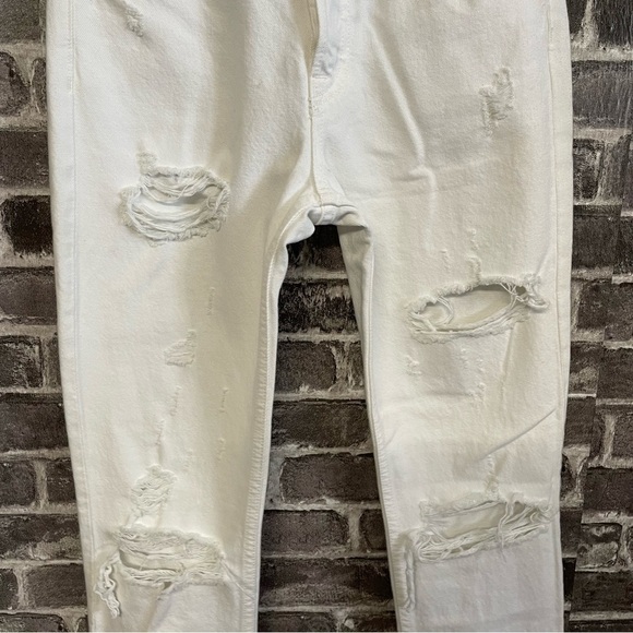 NWT GRLFRND THE KAROLINA WHITE DISTRESSED SKINNY LEG HIGH RISE JEANS - Picture 5 of 11